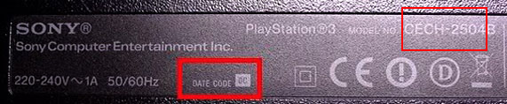 PlayStation 3 datacode